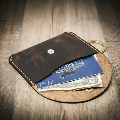 Keychain Leather Wallet - The Richmond - Walnut
