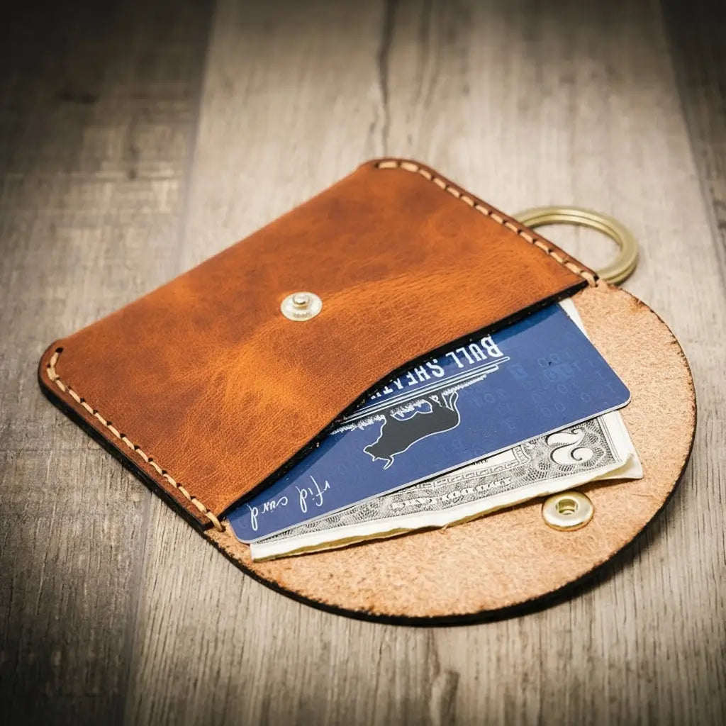 Keychain Leather Wallet - The Richmond - Chestnut
