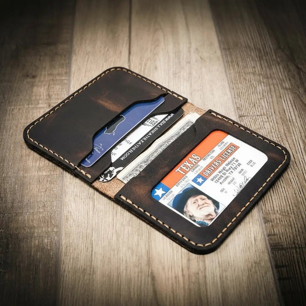 Brown Minimalist leather wallet
