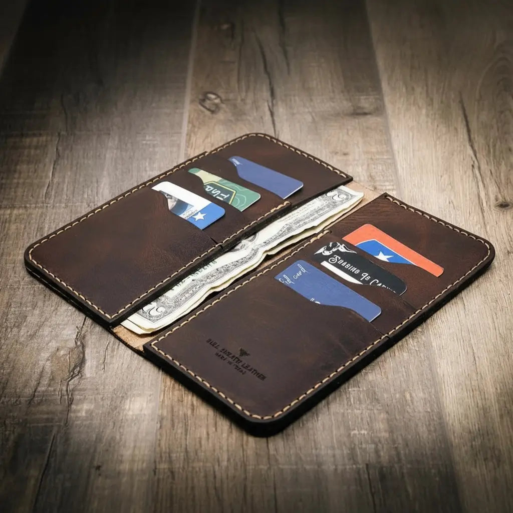 Dark Brown Mens Long Wallet
