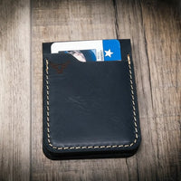 Peyton Small Card Holder- Black Bull Sheath Leather

