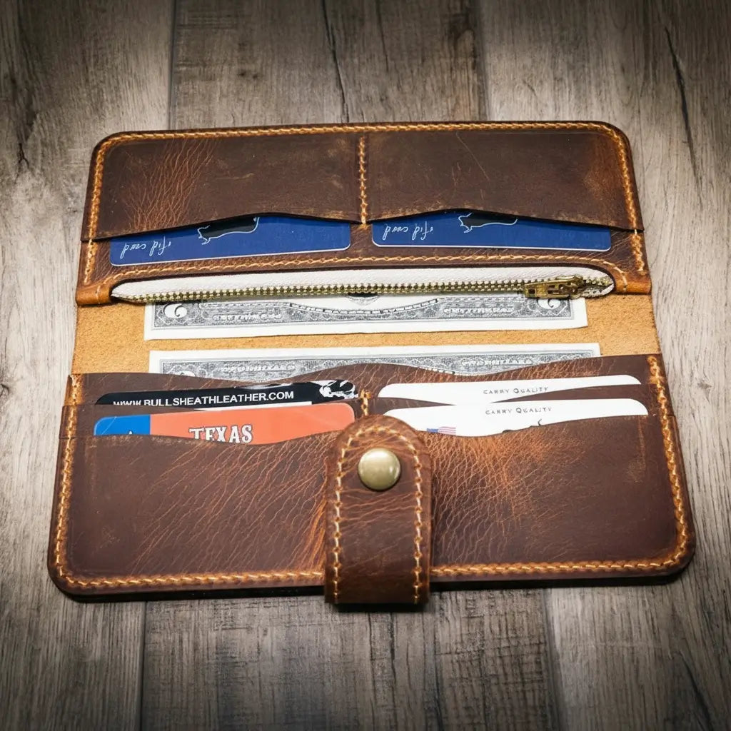 Sunshine Ladies Long Wallet - Walnut