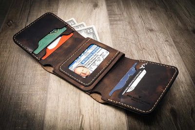 Custom Leather Trifold badge wallet