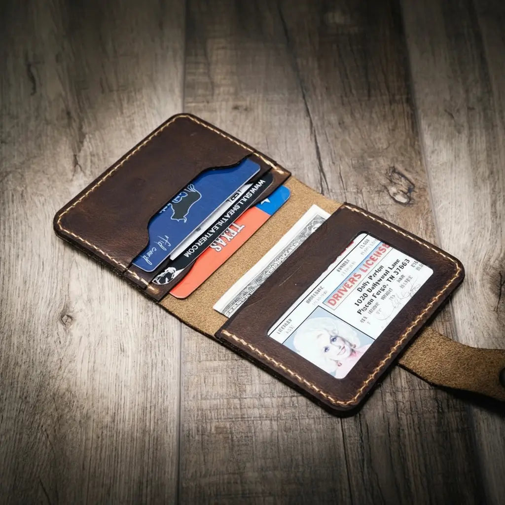 Victory Ladies Minimalist Wallet - Walnut Bull Sheath Leather