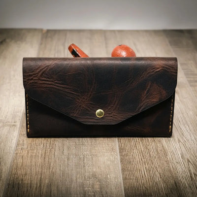 Badge Clutch Wallet - Walnut