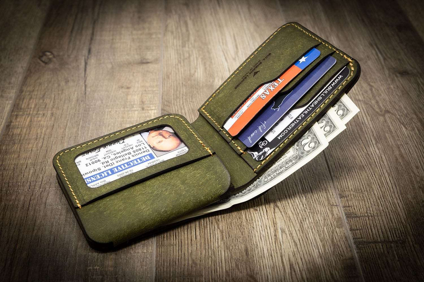 Green Law enforcement bifold badge wallet