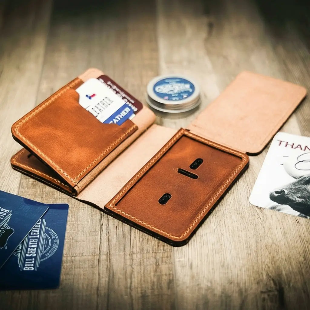 Federal Badge Wallet Small - Chestnut Bull Sheath Leather
