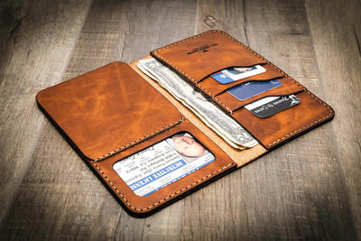 Badge Long Wallet Bull Sheath Leather