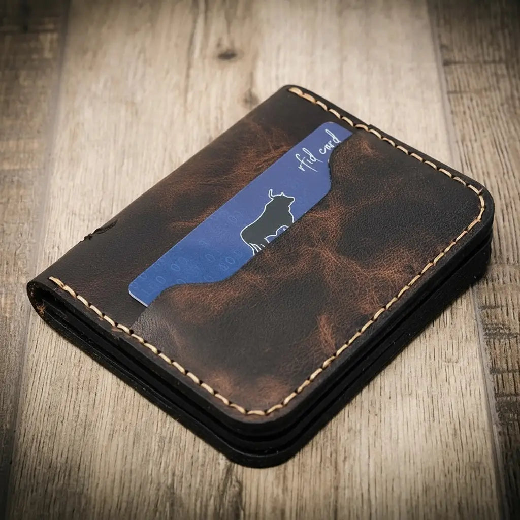 Minimalist Badge Wallet Bull Sheath Leather Minimalist Badge Wallet Bull Sheath Leather