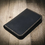 Slim leather wallet in black

