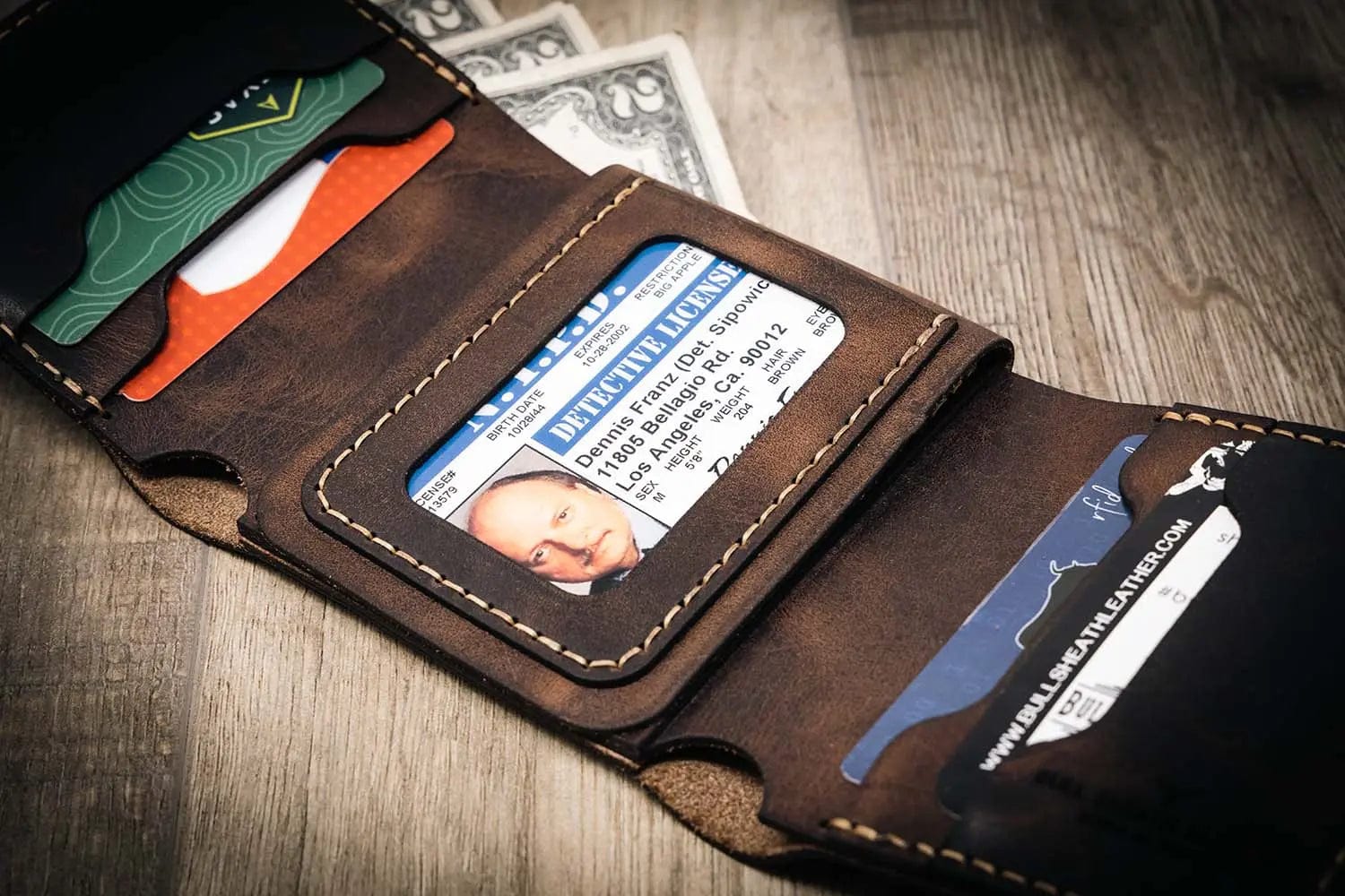 Collector Card Wallets Leather Trifold Badge Wallet | Handcrafted Badge Holder Wallet – Bull ...