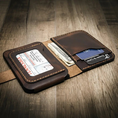 Badge Vertical Wallet - Walnut