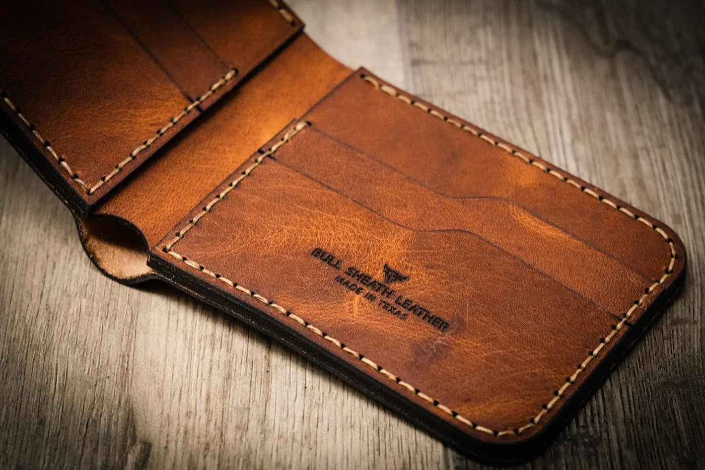 Western Bifold Wallet - Bull Sheath Leather