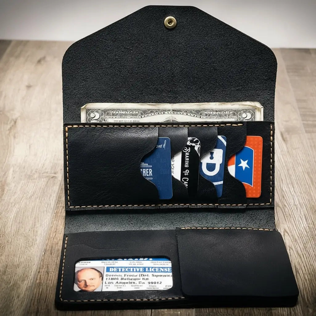 Badge Clutch Wallet - Black
