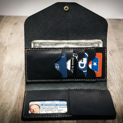 Badge Clutch Wallet - Black