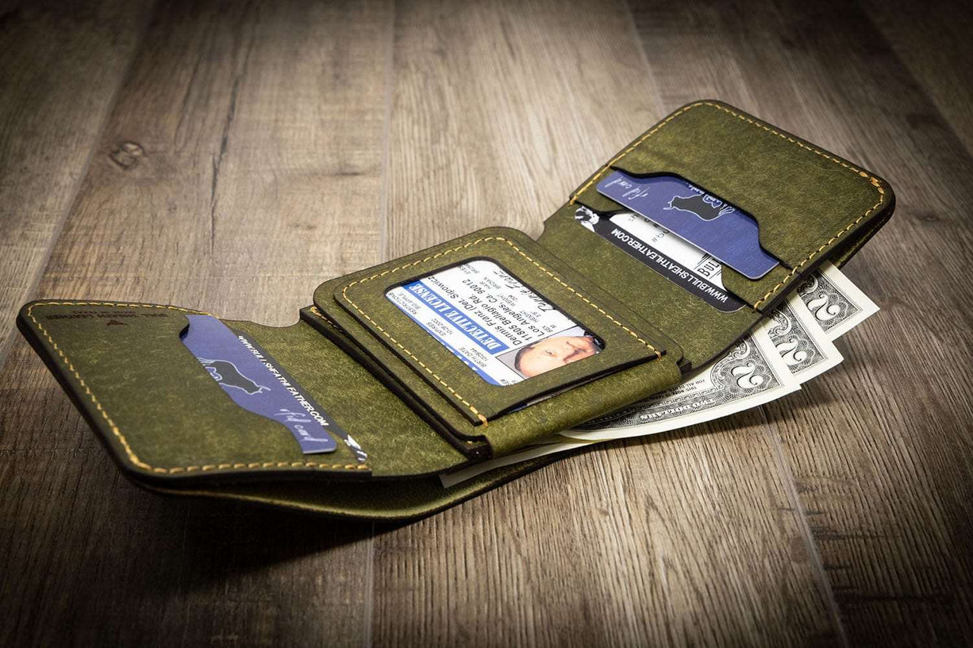 Custom trifold badge wallet for police