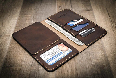 Badge Long Wallet Bull Sheath Leather