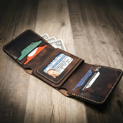 Custom Leather Trifold badge wallet
