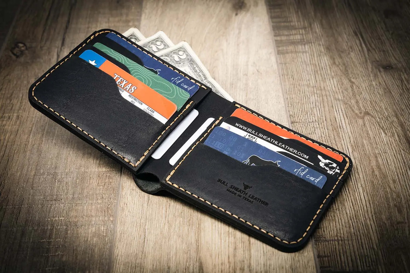 Large Bifold Wallet for Men Black