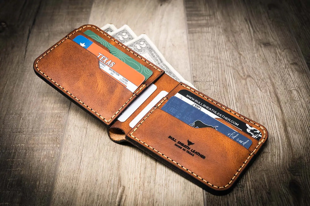 American outlet Made Genuine Leather Wallet for Men, Handmade Full Grain Leather Wallet