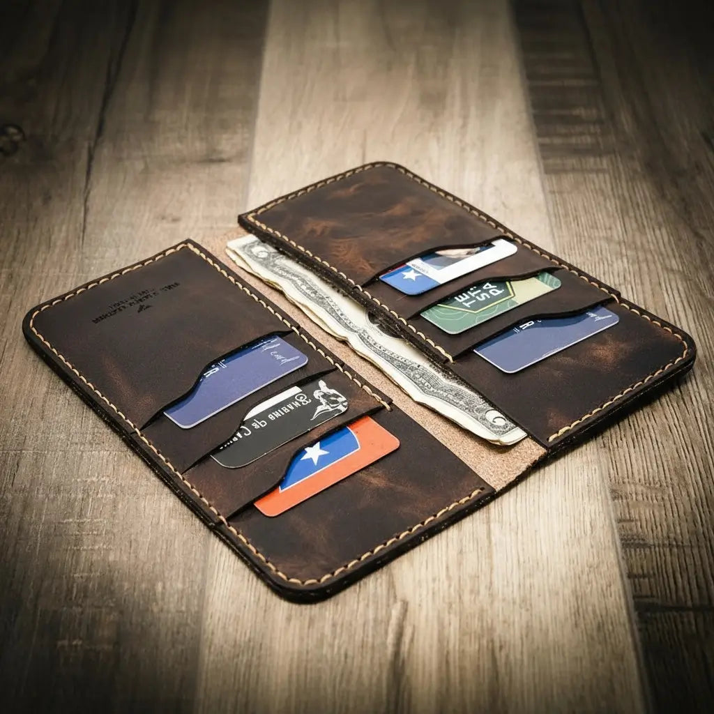 Brown Western Long Wallet
