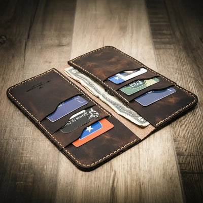 Brown Western Long Wallet
