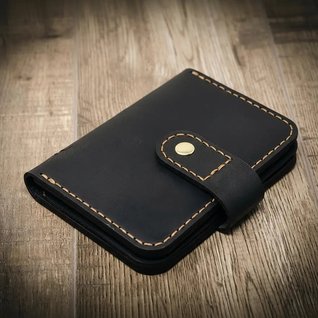 Badge Vertical Wallet - Black