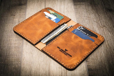 Vertical Slim Wallet - Chestnut