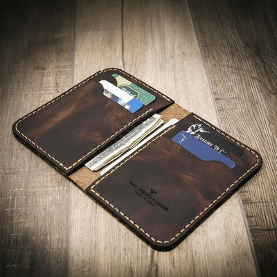 Western Vertical Wallet Bull Sheath Leather
