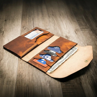 Badge Clutch Wallet - Chestnut