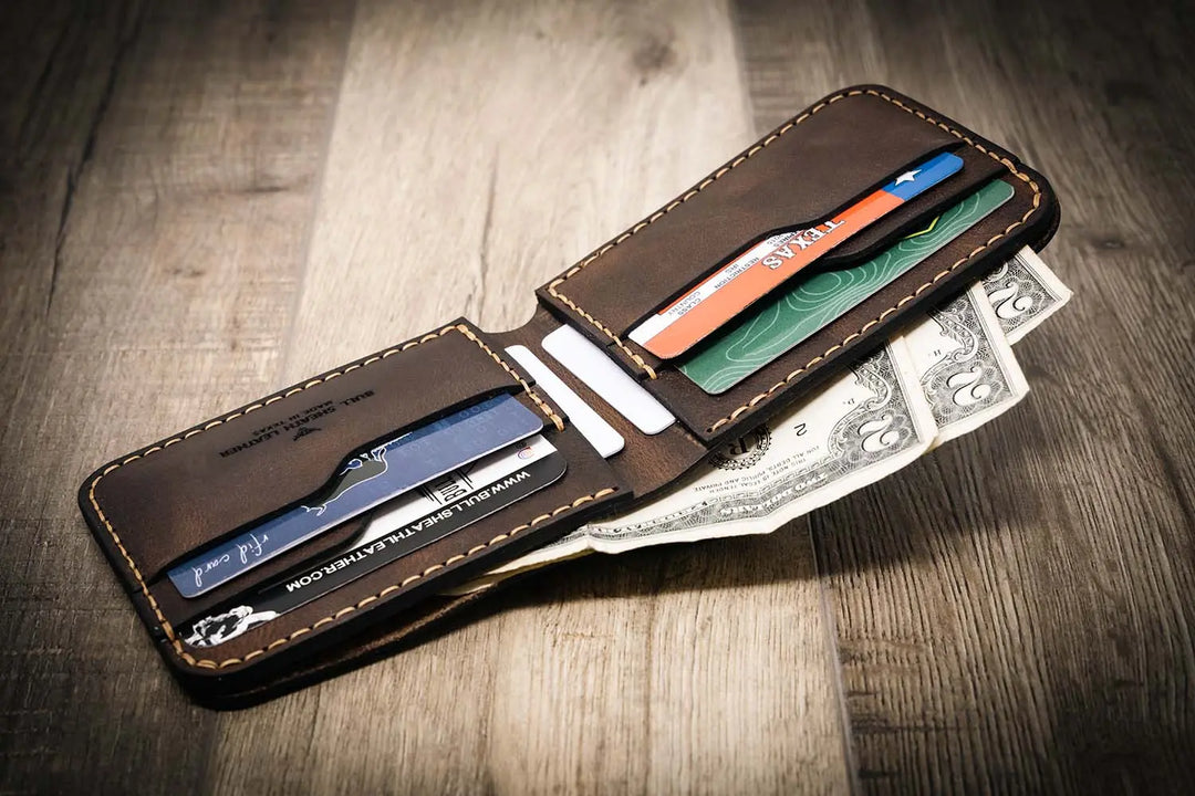 Walnut Leather Bifold Wallet | Bull Sheath Leather