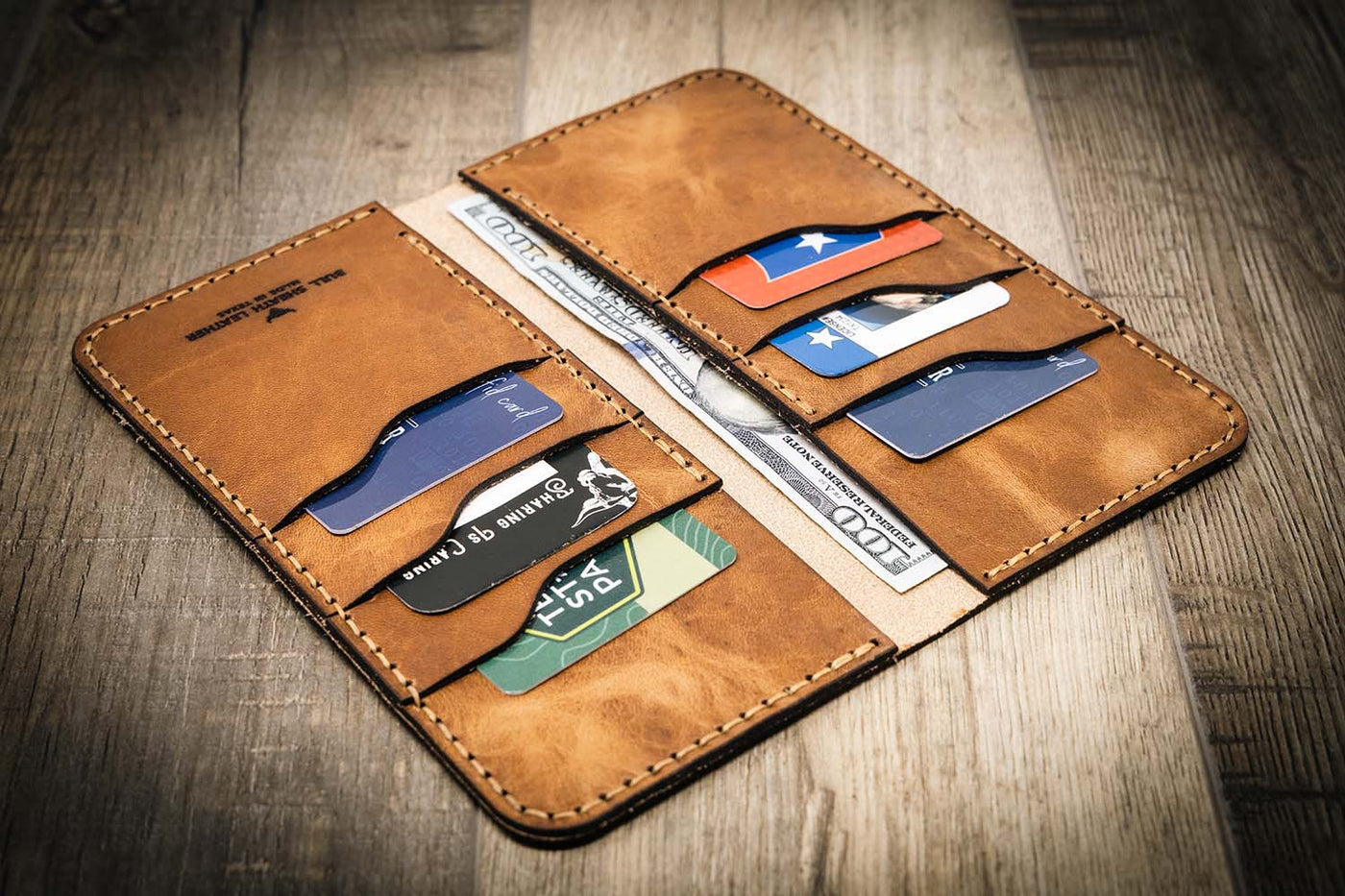 Leather long wallet for men