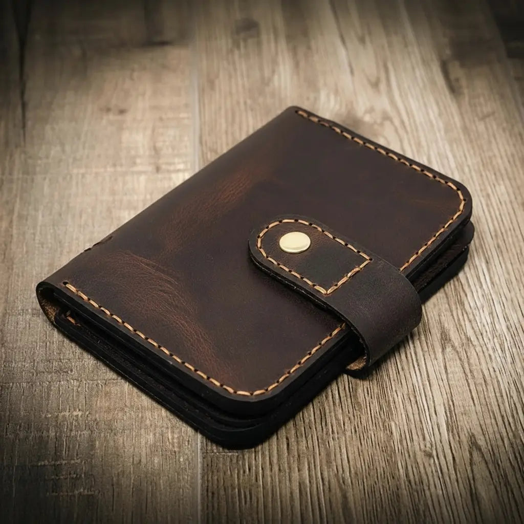 Badge Vertical Wallet - Walnut