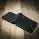 Western Bifold Wallet -  Black Bull Sheath Leather

