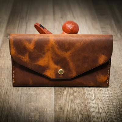 Badge Clutch Wallet - Chestnut