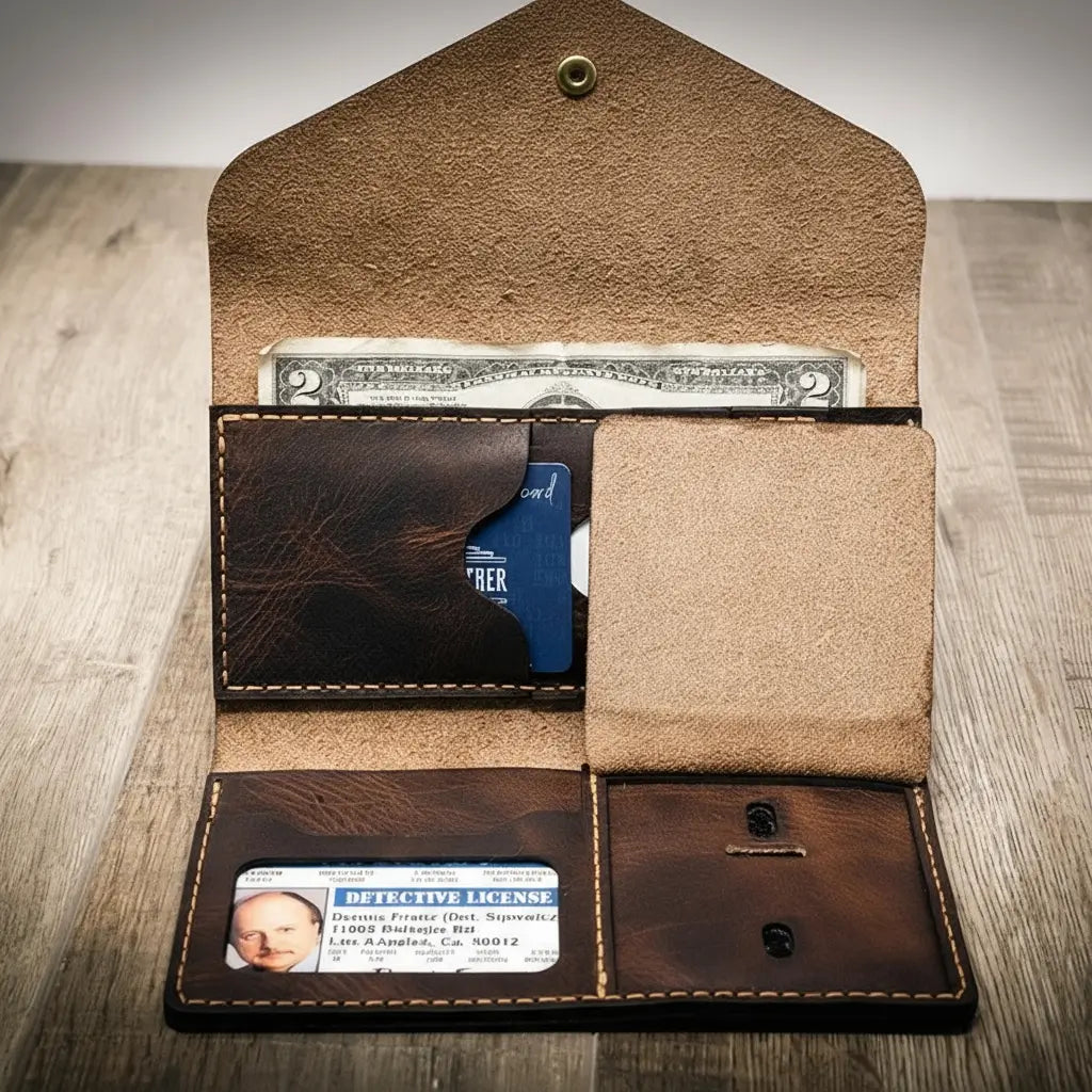 Badge Clutch Wallet - Walnut