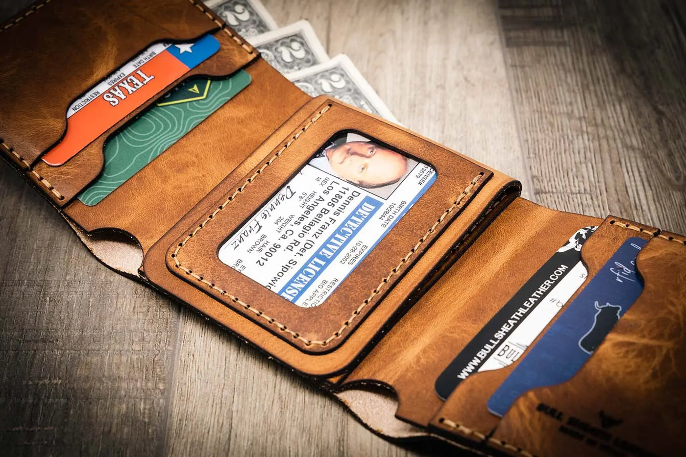 Leather Trifold badge wallet