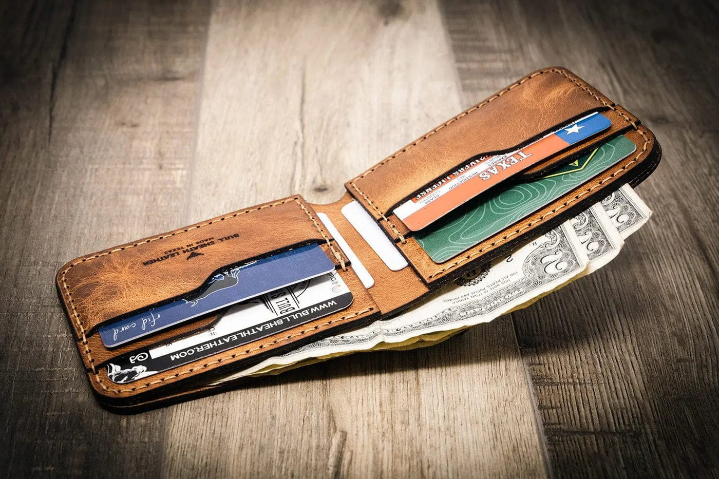 Western Bifold Wallet - Bull Sheath Leather