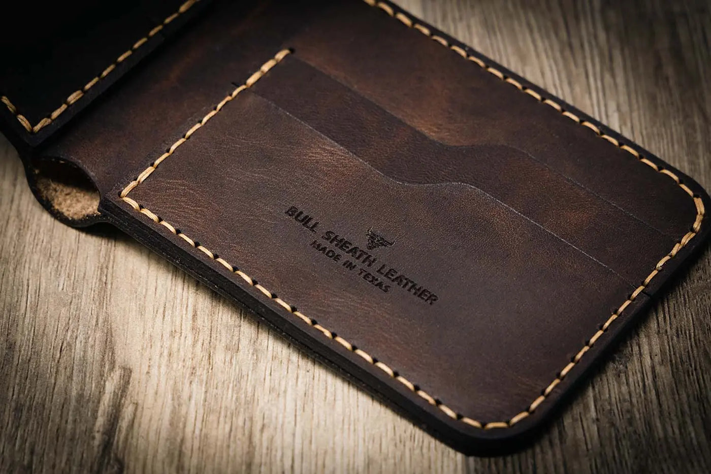 Western Bifold Wallet Bull Sheath Leather