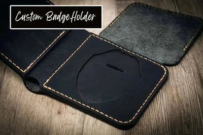 Badge Vertical Wallet - Black Bull Sheath Leather