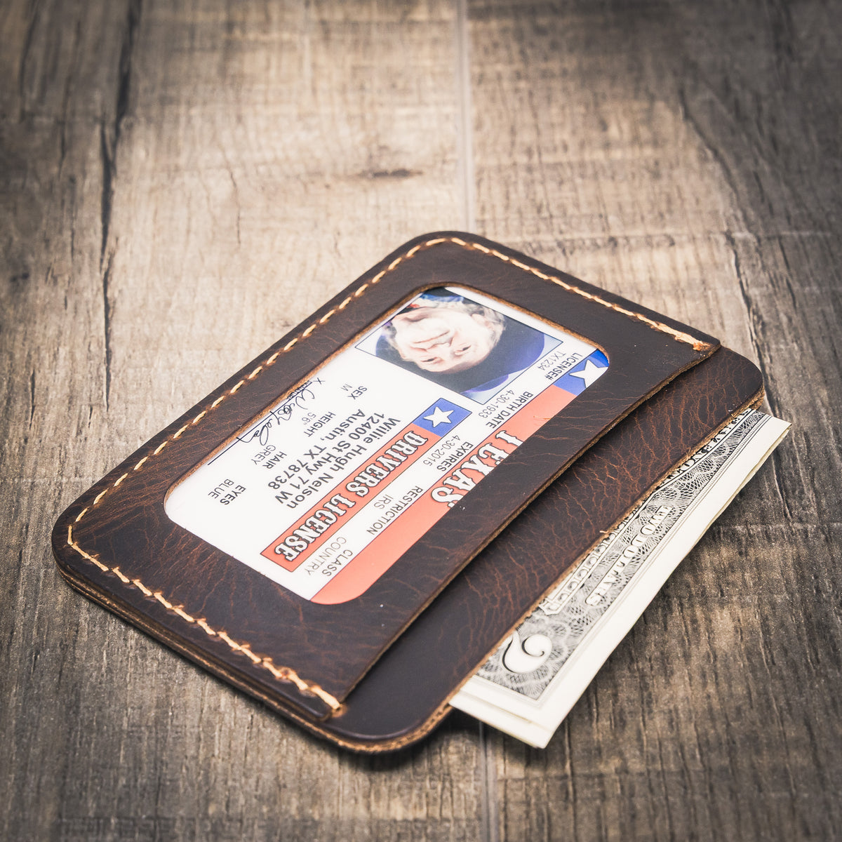 Dark Brown Leather Card Wallet
