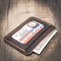 Dark Brown Leather Card Wallet
