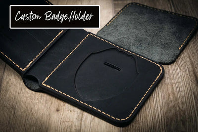 Minimalist Badge Wallet - Saddle Tan Bull Sheath Leather