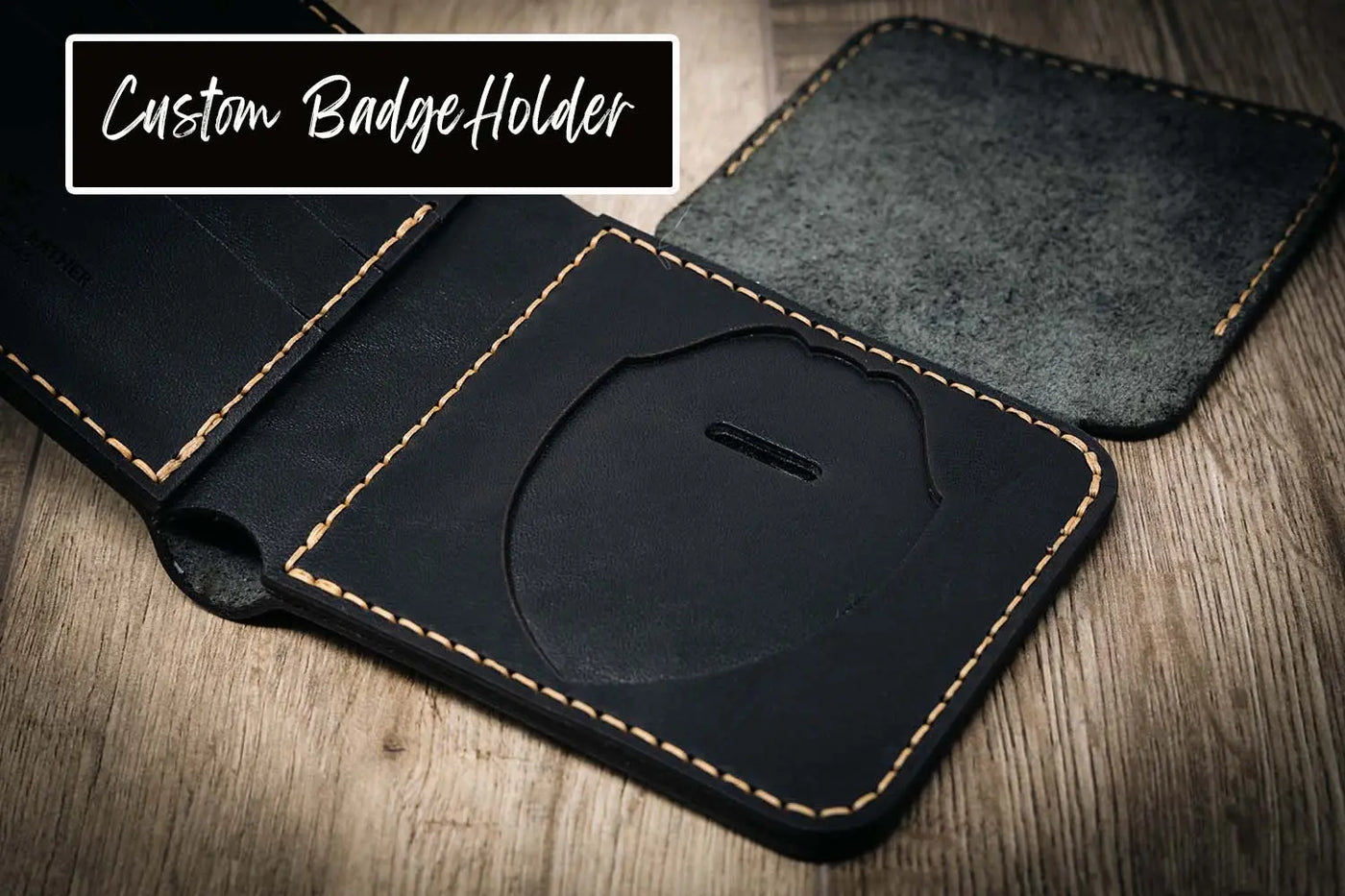 Badge Bifold Wallet Bull Sheath Leather