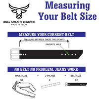 Men's Leather Belt Size Chart - Black - Bull Sheath Leather
