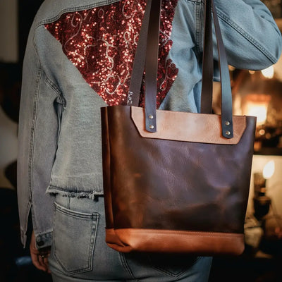 The Naomi Leather Tote Bag - Walnut