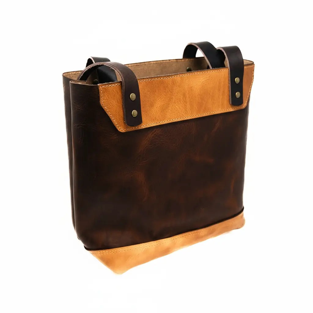 The Naomi Leather Tote Bag - Walnut Bull Sheath Leather

