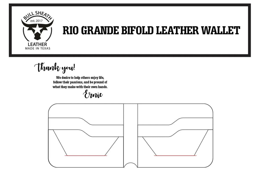 Leather Crafting Pattern for The Rio Grande Wallet