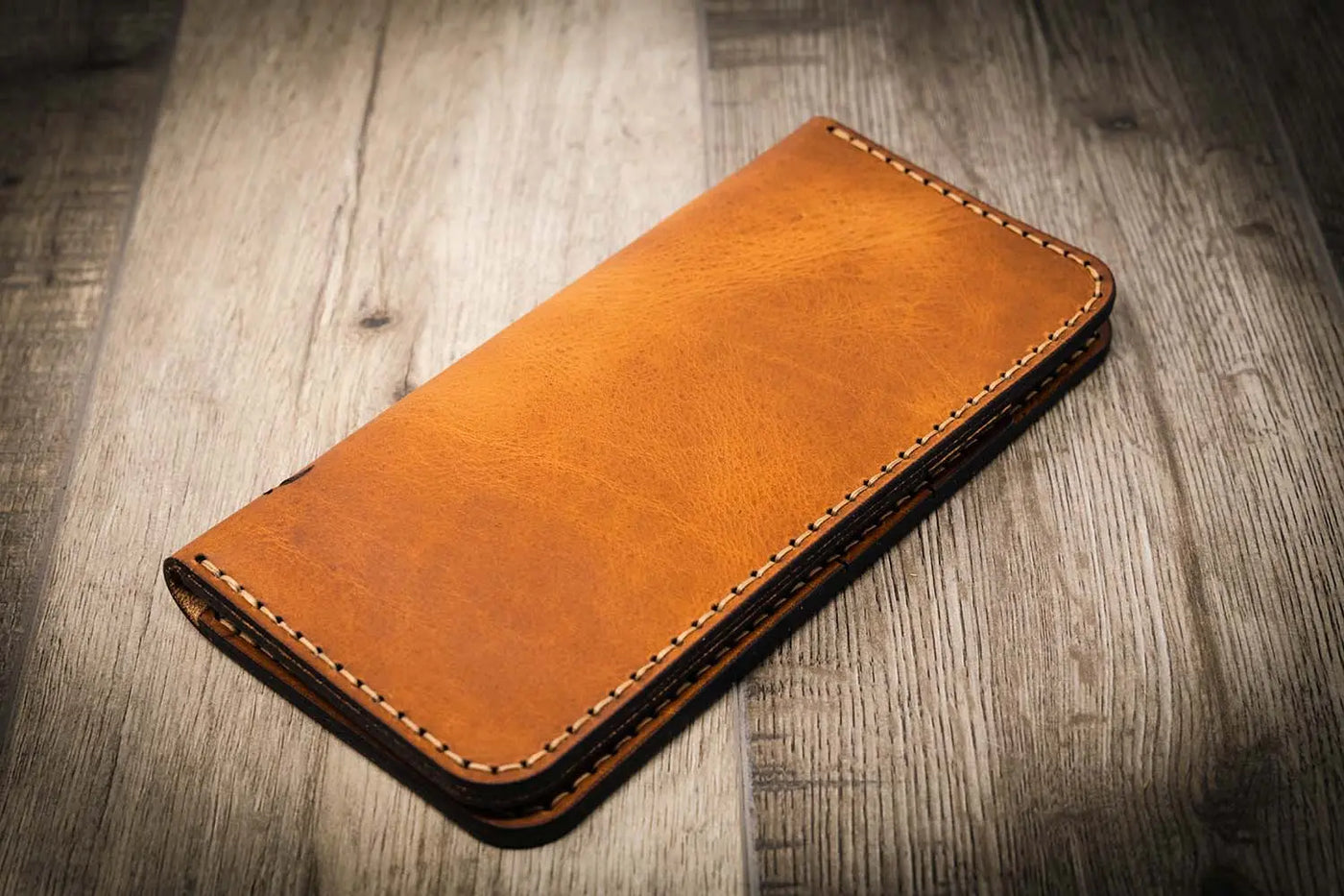 The Houstonian Long Leather Wallet Long Men's Wallet Chestnut