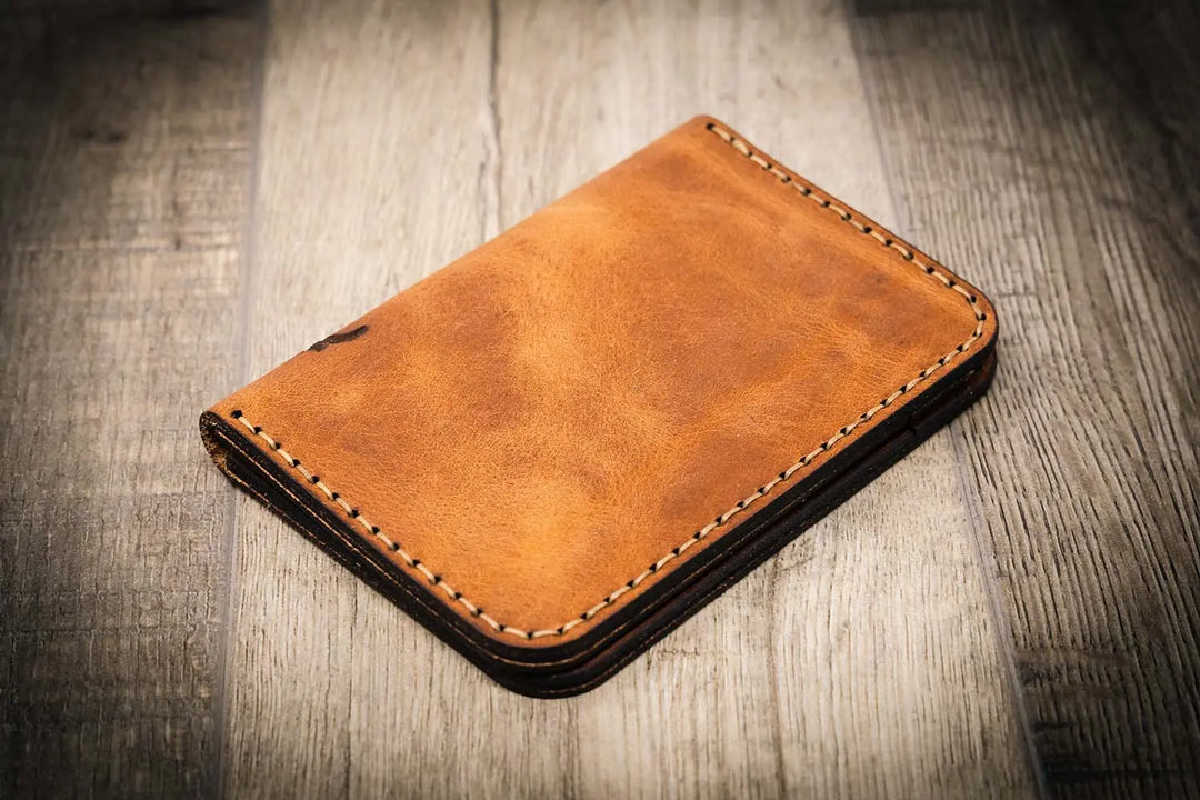 Brown Vertical Wallet, Made outlet in the USA, Top Grain Veg-tan Leather